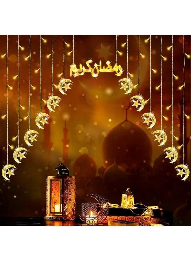 Nisf Al Qamar Ramadan Light 12 Stars with Crescent 12 Moon and Ramadan Kareem Light - Image 3